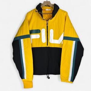 Fila colorblock pullover jacket yellow black green retro style